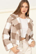 Load image into Gallery viewer, LUCKY BREAK PLAID PATTEREN FUR JACKET