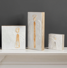 Load image into Gallery viewer, Tall Gold Angel Decorative Block