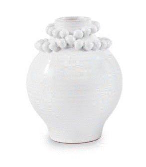 Large Beaded Stoneware Vase